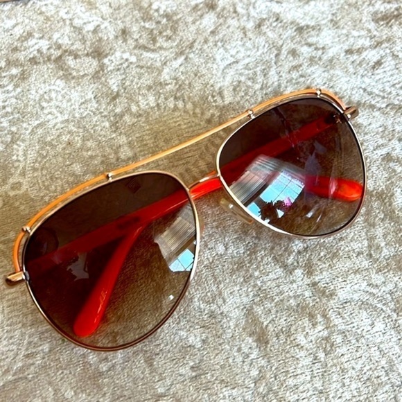 Brand New Batali Neon Orange Frame Aviator Sunglasses Gradient Lens main image 12